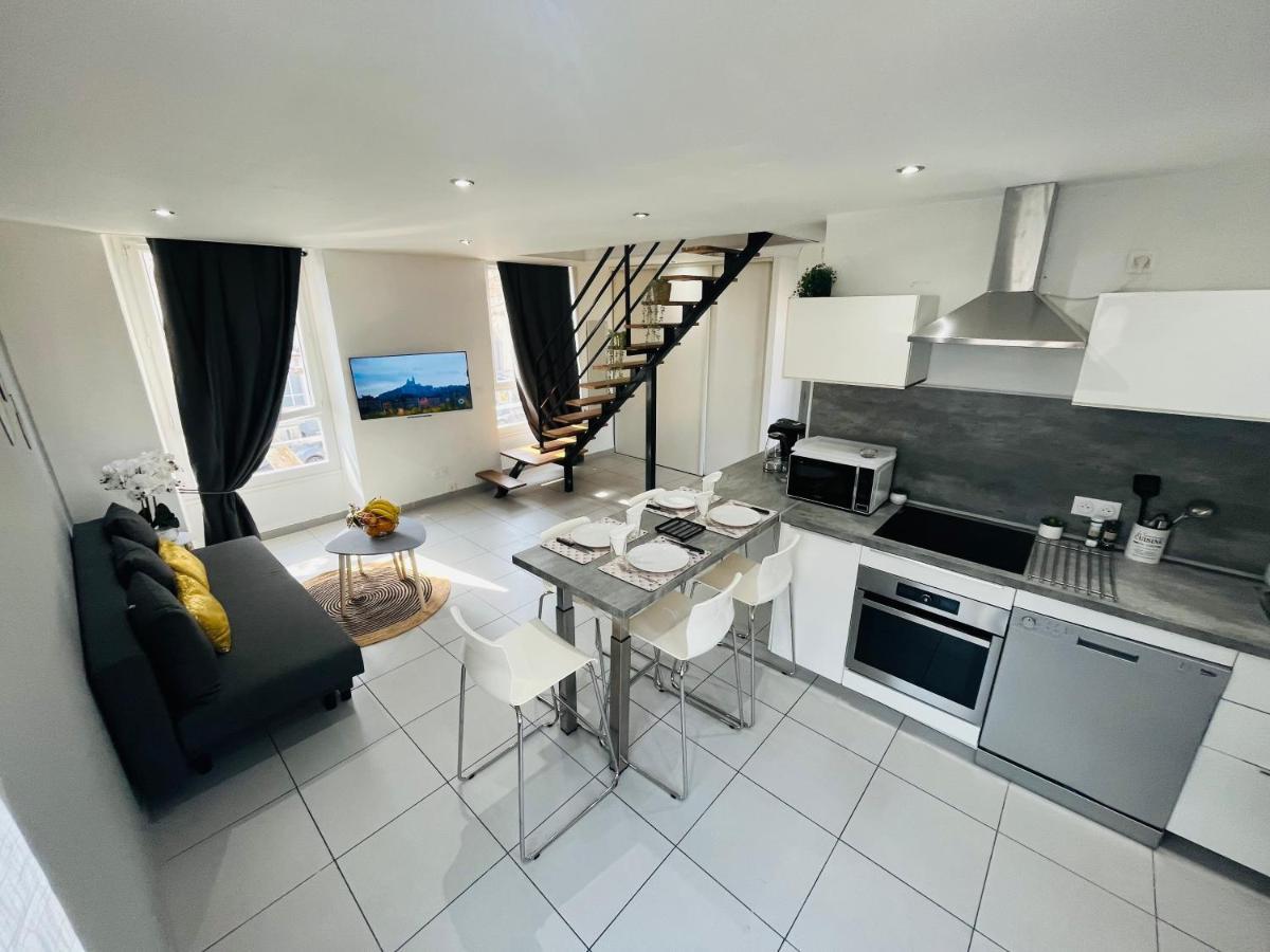 Superbe Duplex Design Neuf 2 Chambres, Climatise Tout Confort, Facile D,Acces Stationnement Gratuit Marsiglia Esterno foto